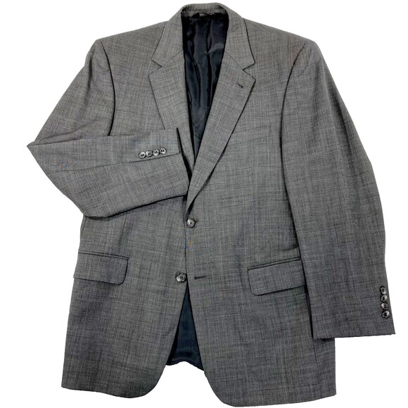 Jos A Bank Signature Sport Coat Wool Check Nailhead Gray Black 40 41 42 - Picture 1 of 14